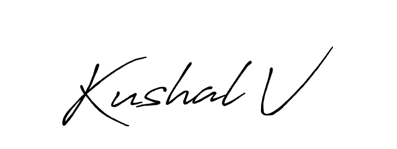 Also we have Kushal V name is the best signature style. Create professional handwritten signature collection using Antro_Vectra_Bolder autograph style. Kushal V signature style 7 images and pictures png