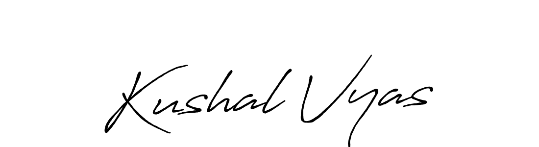 Use a signature maker to create a handwritten signature online. With this signature software, you can design (Antro_Vectra_Bolder) your own signature for name Kushal Vyas. Kushal Vyas signature style 7 images and pictures png