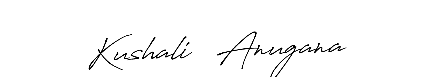 Make a beautiful signature design for name Kushali   Anugana. With this signature (Antro_Vectra_Bolder) style, you can create a handwritten signature for free. Kushali   Anugana signature style 7 images and pictures png