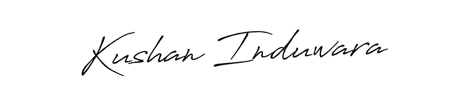 How to make Kushan Induwara name signature. Use Antro_Vectra_Bolder style for creating short signs online. This is the latest handwritten sign. Kushan Induwara signature style 7 images and pictures png