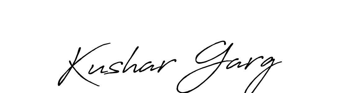 How to make Kushar Garg name signature. Use Antro_Vectra_Bolder style for creating short signs online. This is the latest handwritten sign. Kushar Garg signature style 7 images and pictures png