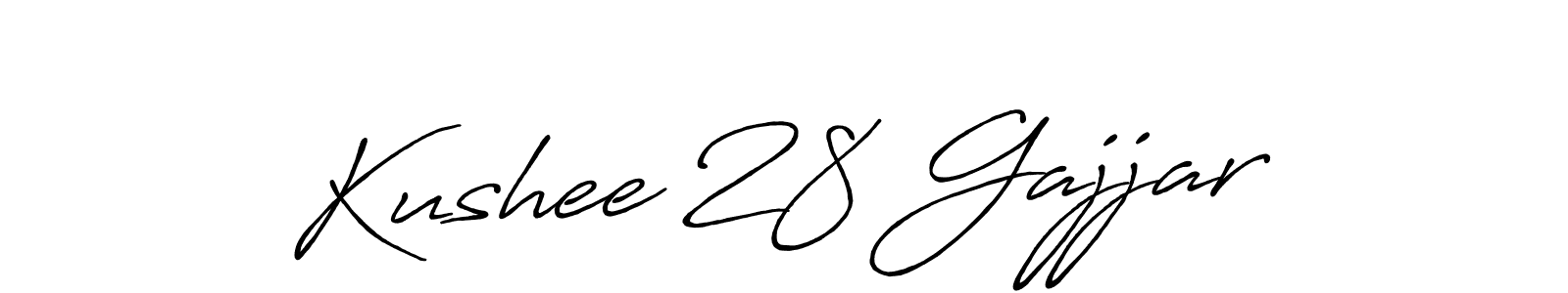 How to make Kushee 28 Gajjar signature? Antro_Vectra_Bolder is a professional autograph style. Create handwritten signature for Kushee 28 Gajjar name. Kushee 28 Gajjar signature style 7 images and pictures png