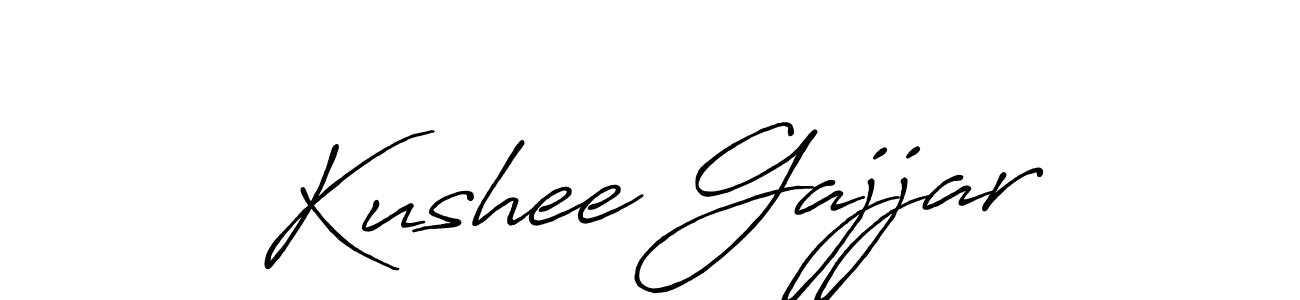 Antro_Vectra_Bolder is a professional signature style that is perfect for those who want to add a touch of class to their signature. It is also a great choice for those who want to make their signature more unique. Get Kushee Gajjar name to fancy signature for free. Kushee Gajjar signature style 7 images and pictures png