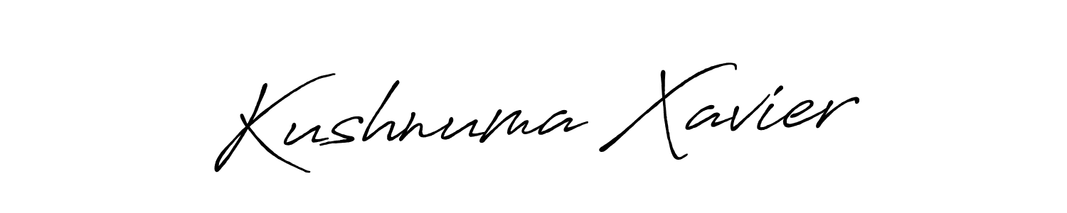 How to make Kushnuma Xavier name signature. Use Antro_Vectra_Bolder style for creating short signs online. This is the latest handwritten sign. Kushnuma Xavier signature style 7 images and pictures png