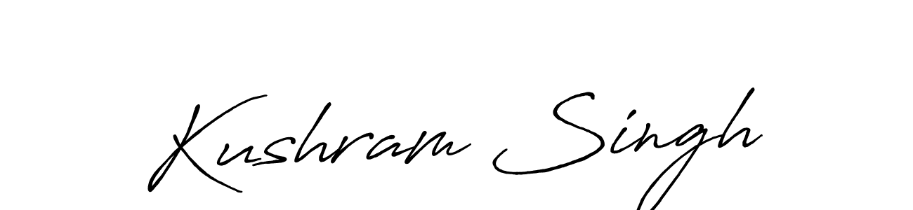 Create a beautiful signature design for name Kushram Singh. With this signature (Antro_Vectra_Bolder) fonts, you can make a handwritten signature for free. Kushram Singh signature style 7 images and pictures png