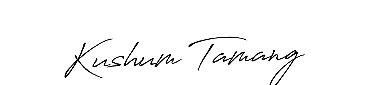 The best way (Antro_Vectra_Bolder) to make a short signature is to pick only two or three words in your name. The name Kushum Tamang include a total of six letters. For converting this name. Kushum Tamang signature style 7 images and pictures png