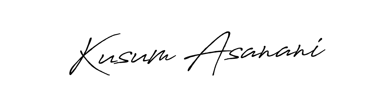 The best way (Antro_Vectra_Bolder) to make a short signature is to pick only two or three words in your name. The name Kusum Asanani include a total of six letters. For converting this name. Kusum Asanani signature style 7 images and pictures png