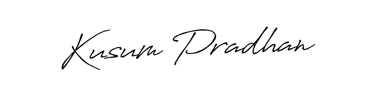 Also we have Kusum Pradhan name is the best signature style. Create professional handwritten signature collection using Antro_Vectra_Bolder autograph style. Kusum Pradhan signature style 7 images and pictures png