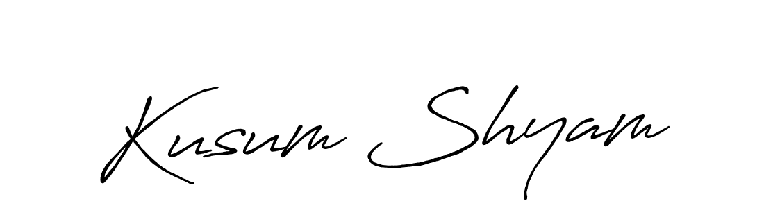 The best way (Antro_Vectra_Bolder) to make a short signature is to pick only two or three words in your name. The name Kusum Shyam include a total of six letters. For converting this name. Kusum Shyam signature style 7 images and pictures png