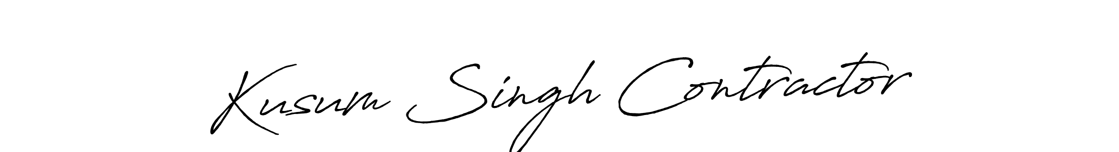 Also we have Kusum Singh Contractor name is the best signature style. Create professional handwritten signature collection using Antro_Vectra_Bolder autograph style. Kusum Singh Contractor signature style 7 images and pictures png