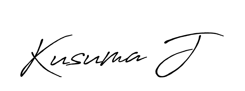 Make a beautiful signature design for name Kusuma J. With this signature (Antro_Vectra_Bolder) style, you can create a handwritten signature for free. Kusuma J signature style 7 images and pictures png