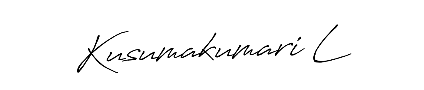 Use a signature maker to create a handwritten signature online. With this signature software, you can design (Antro_Vectra_Bolder) your own signature for name Kusumakumari L. Kusumakumari L signature style 7 images and pictures png
