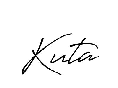How to make Kuta signature? Antro_Vectra_Bolder is a professional autograph style. Create handwritten signature for Kuta name. Kuta signature style 7 images and pictures png