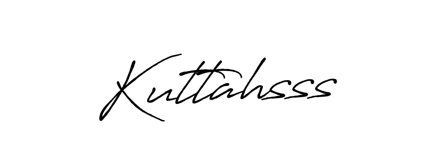 Use a signature maker to create a handwritten signature online. With this signature software, you can design (Antro_Vectra_Bolder) your own signature for name Kuttahsss. Kuttahsss signature style 7 images and pictures png