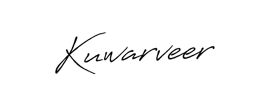 How to make Kuwarveer name signature. Use Antro_Vectra_Bolder style for creating short signs online. This is the latest handwritten sign. Kuwarveer signature style 7 images and pictures png