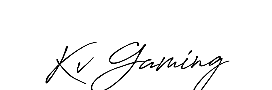 Use a signature maker to create a handwritten signature online. With this signature software, you can design (Antro_Vectra_Bolder) your own signature for name Kv Gaming. Kv Gaming signature style 7 images and pictures png