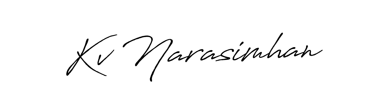 Kv Narasimhan stylish signature style. Best Handwritten Sign (Antro_Vectra_Bolder) for my name. Handwritten Signature Collection Ideas for my name Kv Narasimhan. Kv Narasimhan signature style 7 images and pictures png