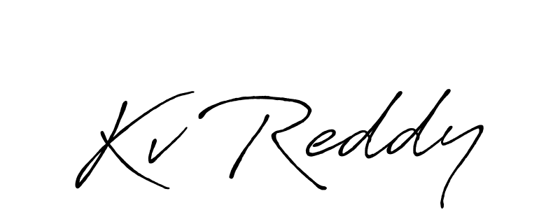 Make a beautiful signature design for name Kv Reddy. With this signature (Antro_Vectra_Bolder) style, you can create a handwritten signature for free. Kv Reddy signature style 7 images and pictures png