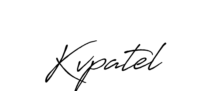 Create a beautiful signature design for name Kvpatel. With this signature (Antro_Vectra_Bolder) fonts, you can make a handwritten signature for free. Kvpatel signature style 7 images and pictures png