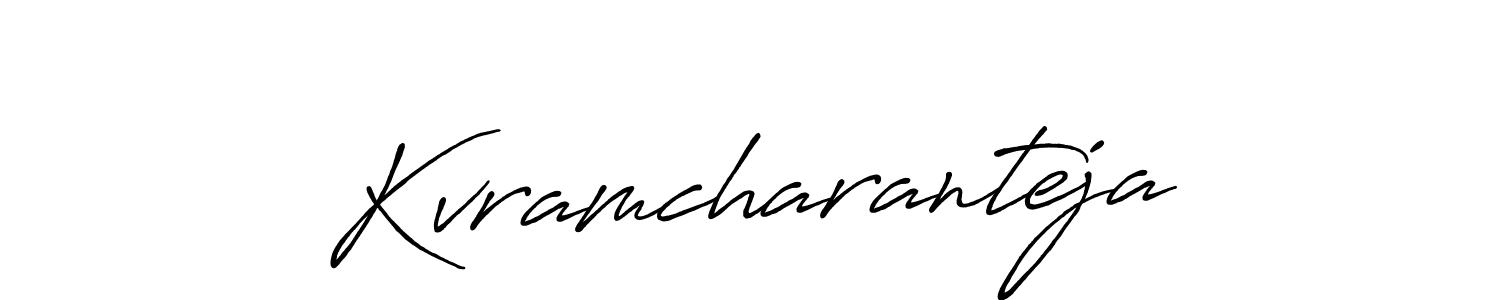 How to make Kvramcharanteja name signature. Use Antro_Vectra_Bolder style for creating short signs online. This is the latest handwritten sign. Kvramcharanteja signature style 7 images and pictures png