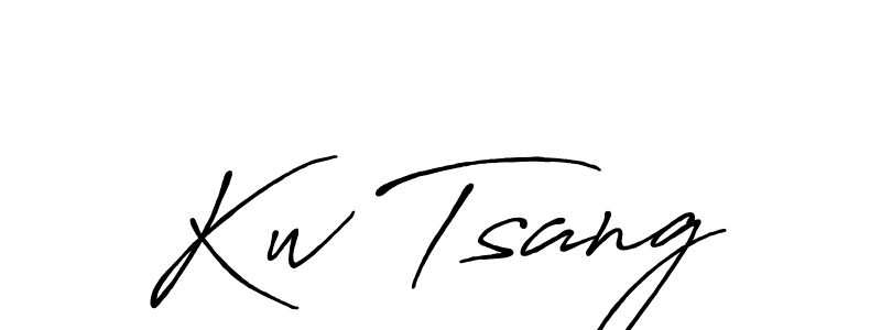 How to make Kw Tsang signature? Antro_Vectra_Bolder is a professional autograph style. Create handwritten signature for Kw Tsang name. Kw Tsang signature style 7 images and pictures png