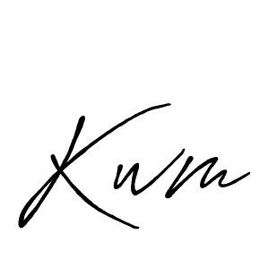 Make a beautiful signature design for name Kwm. With this signature (Antro_Vectra_Bolder) style, you can create a handwritten signature for free. Kwm signature style 7 images and pictures png