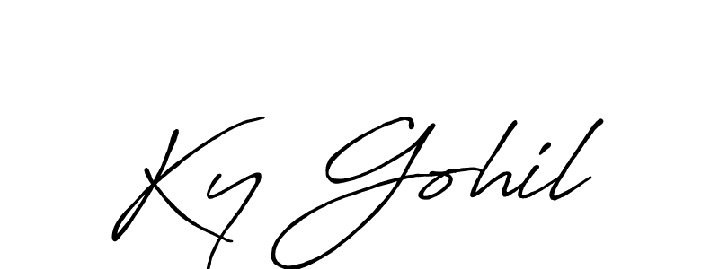 Design your own signature with our free online signature maker. With this signature software, you can create a handwritten (Antro_Vectra_Bolder) signature for name Ky Gohil. Ky Gohil signature style 7 images and pictures png