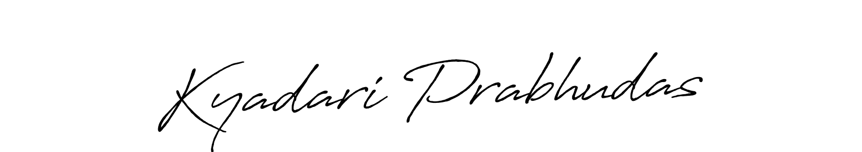 Create a beautiful signature design for name Kyadari Prabhudas. With this signature (Antro_Vectra_Bolder) fonts, you can make a handwritten signature for free. Kyadari Prabhudas signature style 7 images and pictures png