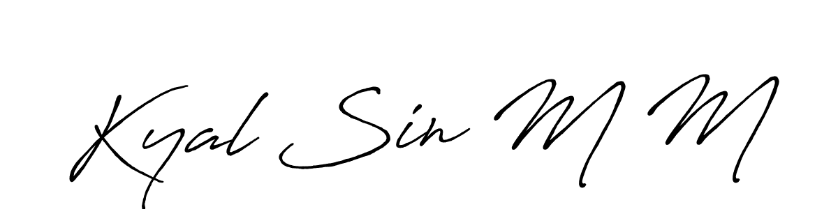 Make a beautiful signature design for name Kyal Sin M M. With this signature (Antro_Vectra_Bolder) style, you can create a handwritten signature for free. Kyal Sin M M signature style 7 images and pictures png