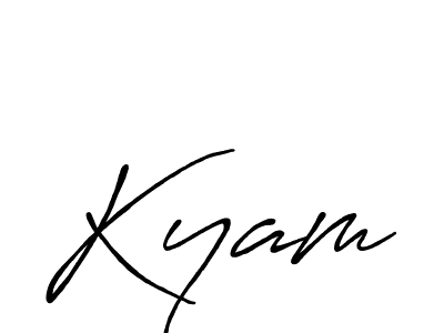 Use a signature maker to create a handwritten signature online. With this signature software, you can design (Antro_Vectra_Bolder) your own signature for name Kyam. Kyam signature style 7 images and pictures png