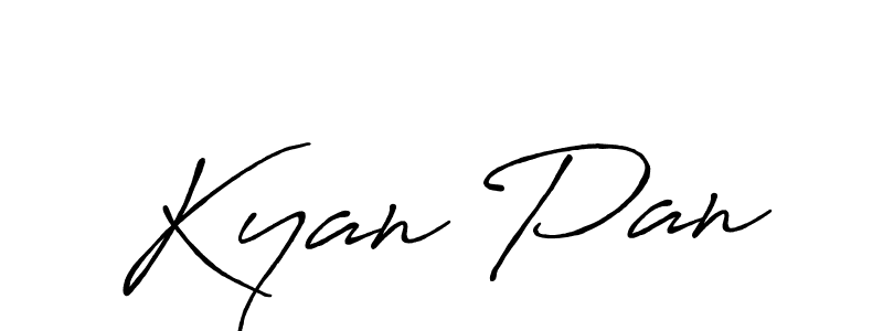 How to make Kyan Pan name signature. Use Antro_Vectra_Bolder style for creating short signs online. This is the latest handwritten sign. Kyan Pan signature style 7 images and pictures png