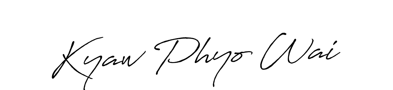 How to make Kyaw Phyo Wai signature? Antro_Vectra_Bolder is a professional autograph style. Create handwritten signature for Kyaw Phyo Wai name. Kyaw Phyo Wai signature style 7 images and pictures png