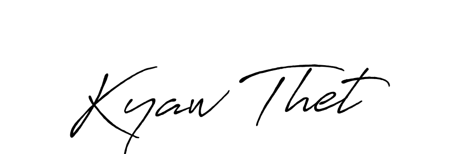 How to make Kyaw Thet name signature. Use Antro_Vectra_Bolder style for creating short signs online. This is the latest handwritten sign. Kyaw Thet signature style 7 images and pictures png