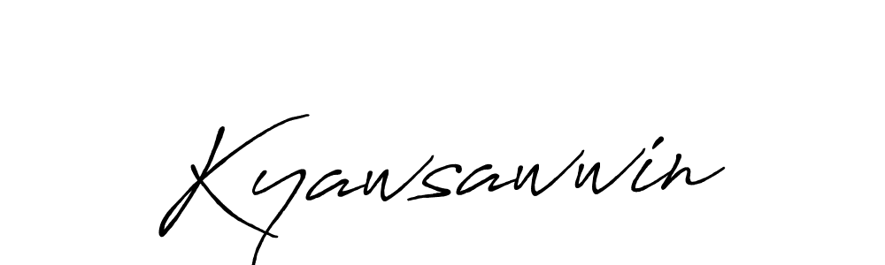 if you are searching for the best signature style for your name Kyawsawwin. so please give up your signature search. here we have designed multiple signature styles  using Antro_Vectra_Bolder. Kyawsawwin signature style 7 images and pictures png