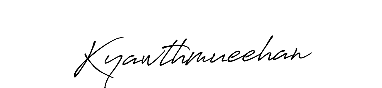 Similarly Antro_Vectra_Bolder is the best handwritten signature design. Signature creator online .You can use it as an online autograph creator for name Kyawthmueehan. Kyawthmueehan signature style 7 images and pictures png