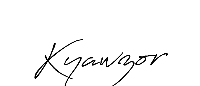 The best way (Antro_Vectra_Bolder) to make a short signature is to pick only two or three words in your name. The name Kyawzor include a total of six letters. For converting this name. Kyawzor signature style 7 images and pictures png