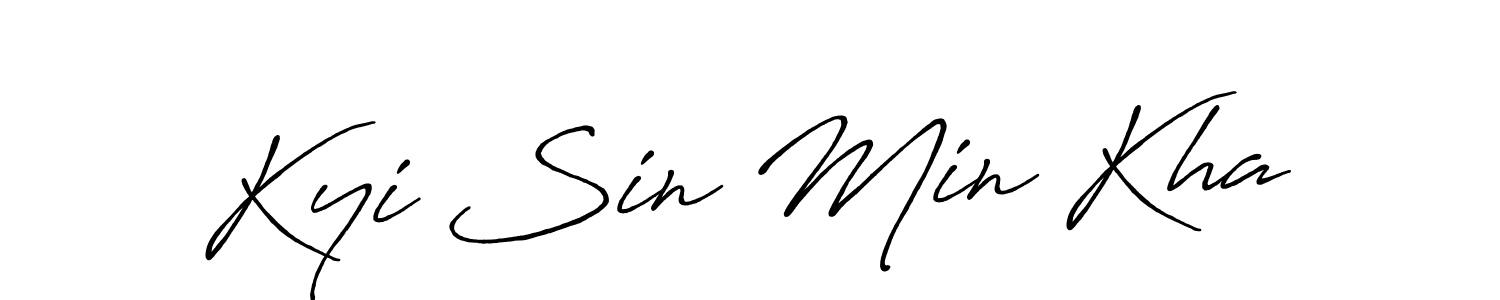 The best way (Antro_Vectra_Bolder) to make a short signature is to pick only two or three words in your name. The name Kyi Sin Min Kha include a total of six letters. For converting this name. Kyi Sin Min Kha signature style 7 images and pictures png