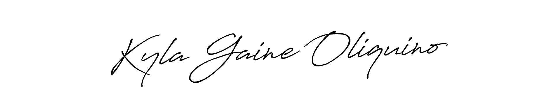 This is the best signature style for the Kyla Gaine Oliquino name. Also you like these signature font (Antro_Vectra_Bolder). Mix name signature. Kyla Gaine Oliquino signature style 7 images and pictures png