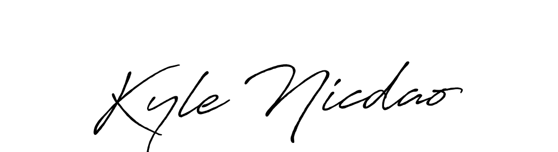 Similarly Antro_Vectra_Bolder is the best handwritten signature design. Signature creator online .You can use it as an online autograph creator for name Kyle Nicdao. Kyle Nicdao signature style 7 images and pictures png