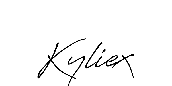 Use a signature maker to create a handwritten signature online. With this signature software, you can design (Antro_Vectra_Bolder) your own signature for name Kyliex. Kyliex signature style 7 images and pictures png