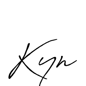 Kyn stylish signature style. Best Handwritten Sign (Antro_Vectra_Bolder) for my name. Handwritten Signature Collection Ideas for my name Kyn. Kyn signature style 7 images and pictures png