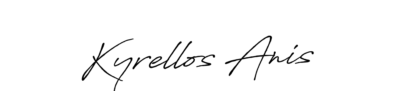 Make a beautiful signature design for name Kyrellos Anis. With this signature (Antro_Vectra_Bolder) style, you can create a handwritten signature for free. Kyrellos Anis signature style 7 images and pictures png