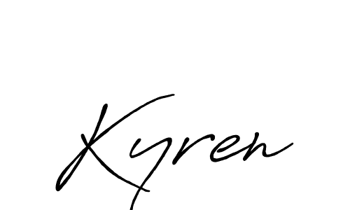 Kyren stylish signature style. Best Handwritten Sign (Antro_Vectra_Bolder) for my name. Handwritten Signature Collection Ideas for my name Kyren. Kyren signature style 7 images and pictures png