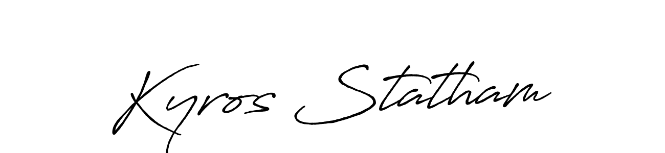 Create a beautiful signature design for name Kyros Statham. With this signature (Antro_Vectra_Bolder) fonts, you can make a handwritten signature for free. Kyros Statham signature style 7 images and pictures png