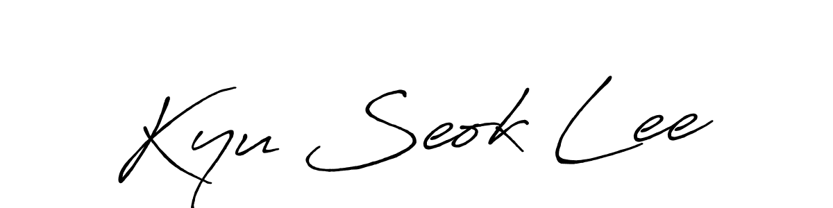 Make a beautiful signature design for name Kyu Seok Lee. With this signature (Antro_Vectra_Bolder) style, you can create a handwritten signature for free. Kyu Seok Lee signature style 7 images and pictures png