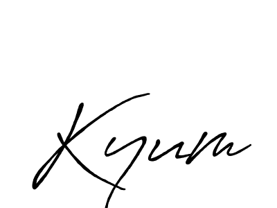 Kyum stylish signature style. Best Handwritten Sign (Antro_Vectra_Bolder) for my name. Handwritten Signature Collection Ideas for my name Kyum. Kyum signature style 7 images and pictures png