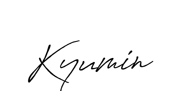 Design your own signature with our free online signature maker. With this signature software, you can create a handwritten (Antro_Vectra_Bolder) signature for name Kyumin. Kyumin signature style 7 images and pictures png