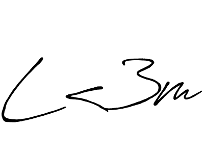 Design your own signature with our free online signature maker. With this signature software, you can create a handwritten (Antro_Vectra_Bolder) signature for name L<3m. L<3m signature style 7 images and pictures png