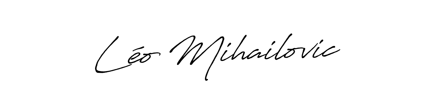 Design your own signature with our free online signature maker. With this signature software, you can create a handwritten (Antro_Vectra_Bolder) signature for name Léo Mihailovic. Léo Mihailovic signature style 7 images and pictures png