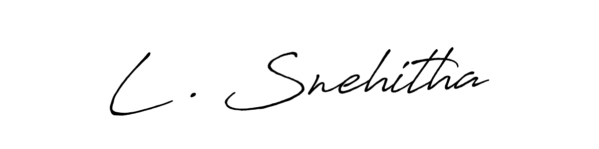 How to make L . Snehitha name signature. Use Antro_Vectra_Bolder style for creating short signs online. This is the latest handwritten sign. L . Snehitha signature style 7 images and pictures png